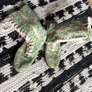 Doc Martens canvas flower boots